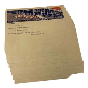Western Union Bon Voyage Telegrams SS‎ Normandie NYK Vintage Lot of 8 Maritime